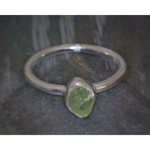Ss Bz Raw Peridot Ring Vulcan's Forge LLC KANSAS CITY, MO