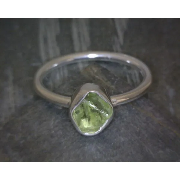 Ss Bz Raw Peridot Ring Vulcan's Forge LLC KANSAS CITY, MO