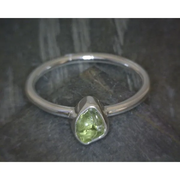 Ss Bz Raw Peridot Ring Vulcan's Forge LLC KANSAS CITY, MO