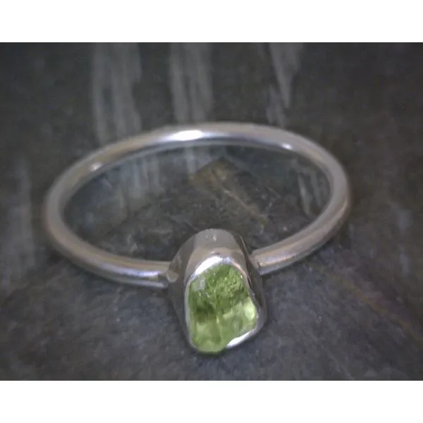 Ss Bz Raw Peridot Ring Vulcan's Forge LLC KANSAS CITY, MO