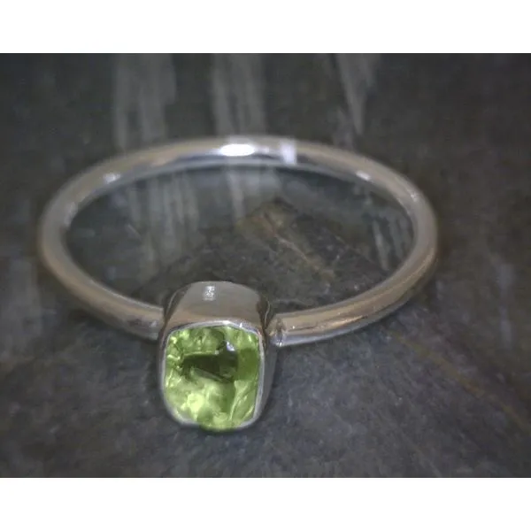 Ss Bz Raw Peridot Ring Vulcan's Forge LLC Kansas City, MO