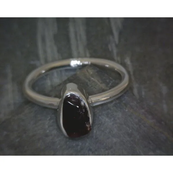 Ss Bz Raw Garnet Ring Vulcan's Forge LLC Kansas City, MO