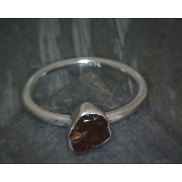 Ss Bz Raw Garnet Ring Vulcan's Forge LLC KANSAS CITY, MO