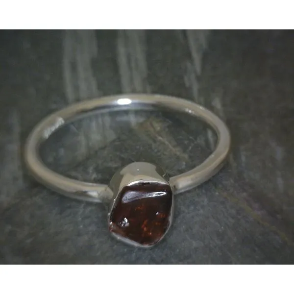 Ss Bz Raw Garnet Ring Vulcan's Forge LLC KANSAS CITY, MO