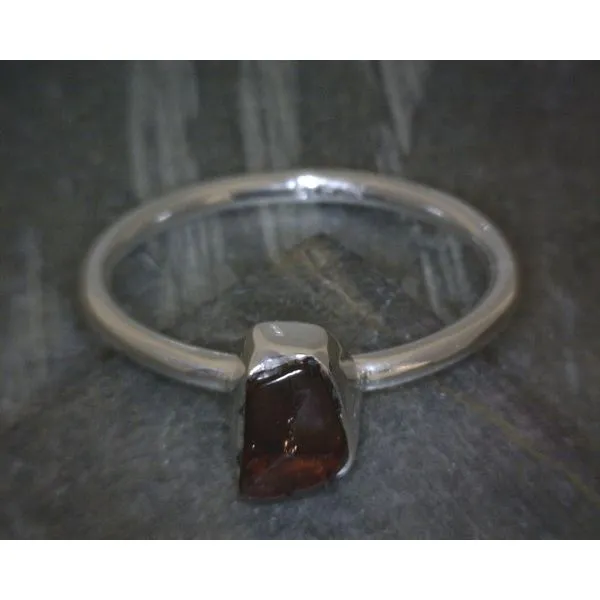 Ss Bz Raw Garnet Ring Vulcan's Forge LLC KANSAS CITY, MO
