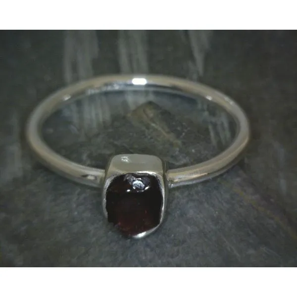 Ss Bz Raw Garnet Ring Vulcan's Forge LLC KANSAS CITY, MO