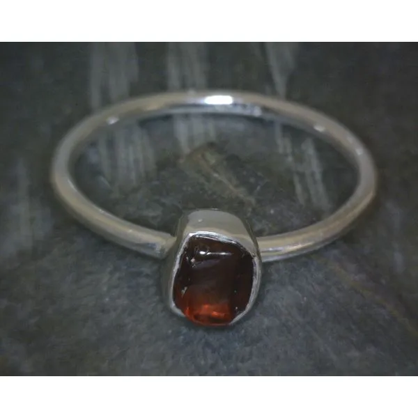 Ss Bz Raw Garnet Ring Vulcan's Forge LLC KANSAS CITY, MO