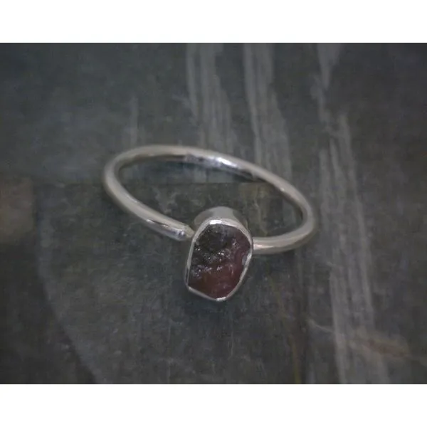 Ss Bz Raw Watermelon Tourmaline Ring Vulcan's Forge LLC Kansas City, MO