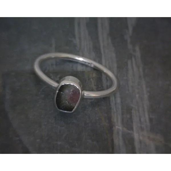 Ss Bz Raw Watermelon Tourmaline Ring Vulcan's Forge LLC KANSAS CITY, MO