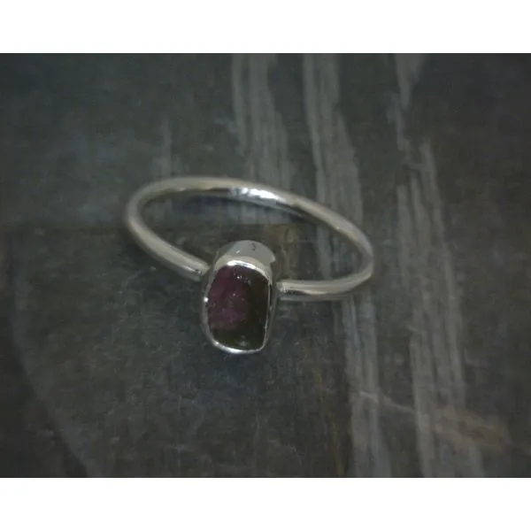 Ss Bz Raw Watermelon Tourmaline Ring Vulcan's Forge LLC KANSAS CITY, MO