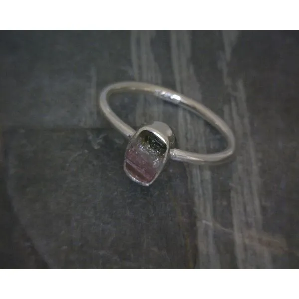 Ss Bz Raw Watermelon Tourmaline Ring Vulcan's Forge LLC KANSAS CITY, MO