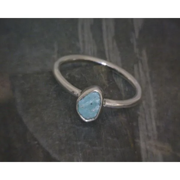 Ss Bz Raw Turquoise Ring Vulcan's Forge LLC Kansas City, MO