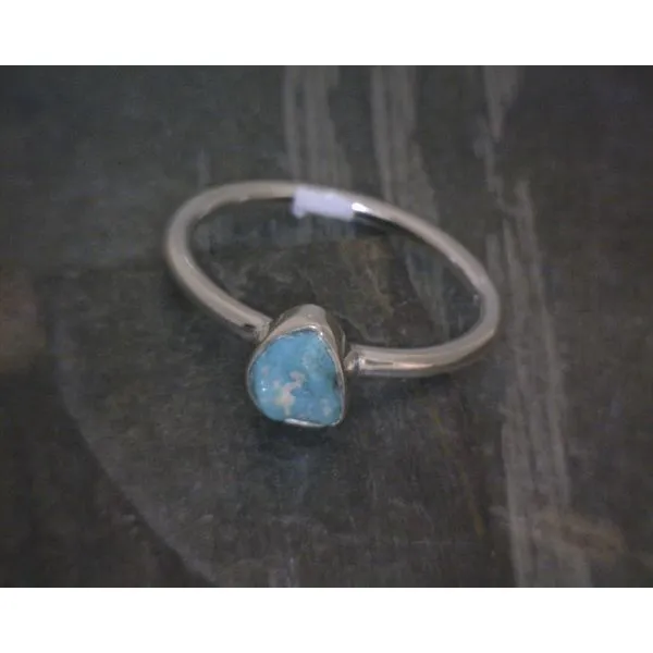 Ss Bz Raw Turquoise Ring Vulcan's Forge LLC KANSAS CITY, MO