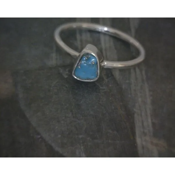 Ss Bz Raw Turquoise Ring Vulcan's Forge LLC KANSAS CITY, MO
