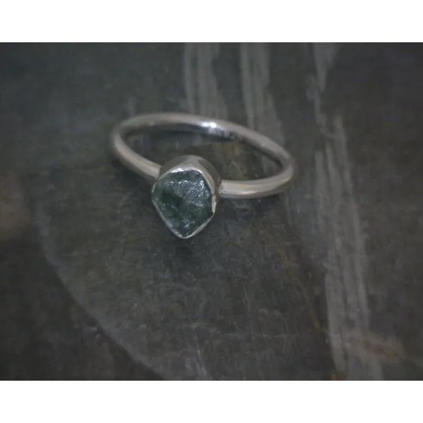 Ss Bz Raw Ethiopian Green Emerald  Ring Vulcan's Forge LLC KANSAS CITY, MO