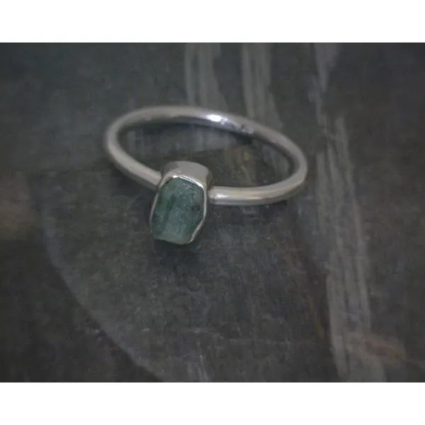 Ss Bz Raw Ethiopian Green Emerald  Ring Vulcan's Forge LLC KANSAS CITY, MO