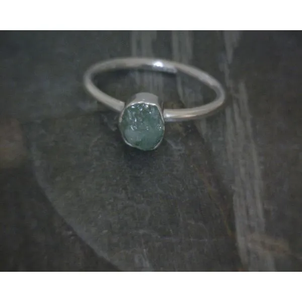 Ss Bz Raw Ethiopian Green Emerald  Ring Vulcan's Forge LLC KANSAS CITY, MO