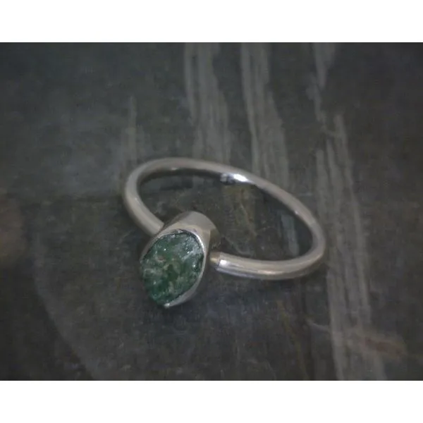 Ss Bz Raw Ethiopian Green Emerald  Ring Vulcan's Forge LLC KANSAS CITY, MO
