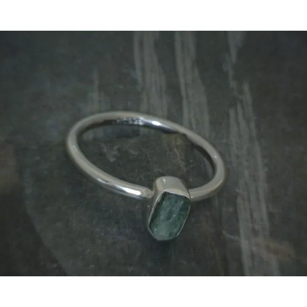 Ss Bz Raw Ethiopian Green Emerald  Ring Vulcan's Forge LLC KANSAS CITY, MO