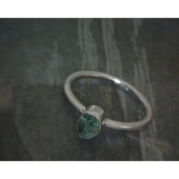 Ss Bz Raw Ethiopian Green Emerald  Ring Vulcan's Forge LLC KANSAS CITY, MO
