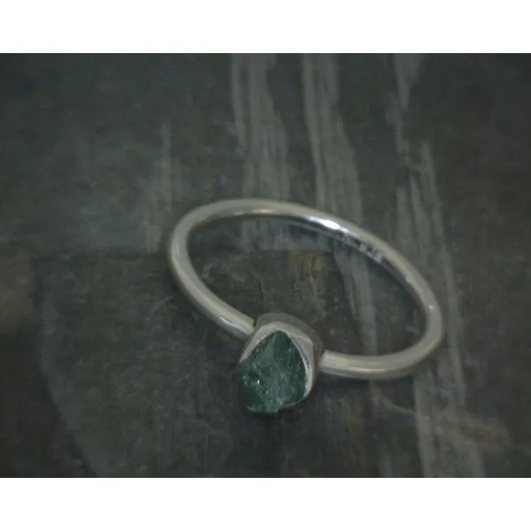 Ss Bz Raw Ethiopian Green Emerald  Ring Vulcan's Forge LLC KANSAS CITY, MO