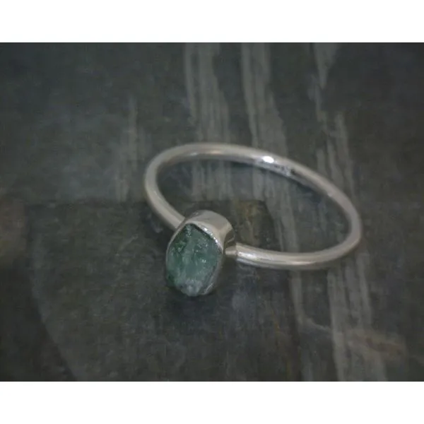 Ss Bz Raw Ethiopian Green Emerald  Ring Vulcan's Forge LLC KANSAS CITY, MO