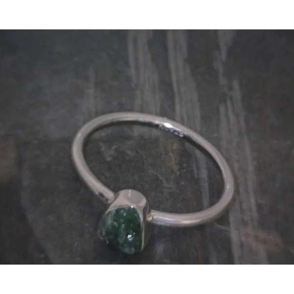 Ss Bz Raw Ethiopian Green Emerald  Ring Vulcan's Forge LLC KANSAS CITY, MO