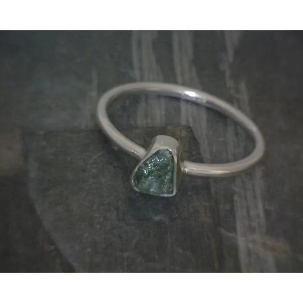 Ss Bz Raw Ethiopian Green Emerald  Ring Vulcan's Forge LLC KANSAS CITY, MO