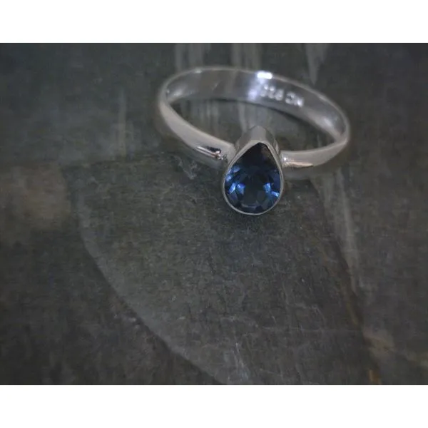 Ss Bz Pear Faceted London Blue Topaz Ring Vulcan's Forge LLC KANSAS CITY, MO