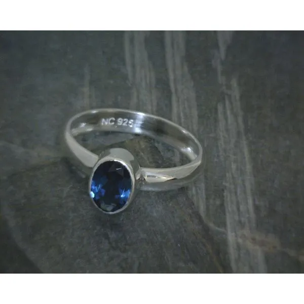 Ss Bz Oval Faceted London Blue Topaz Ring Vulcan's Forge LLC KANSAS CITY, MO