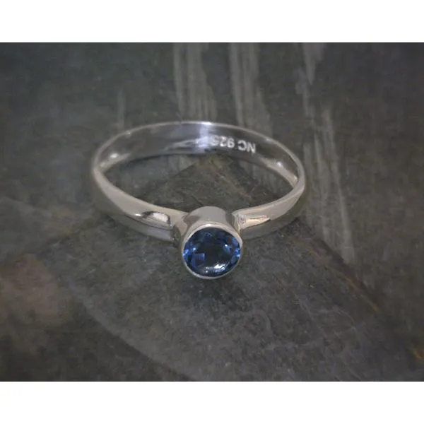 Ss Bz Round Faceted London Blue Topaz Ring Vulcan's Forge LLC KANSAS CITY, MO