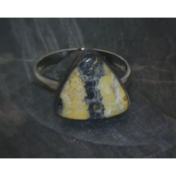 Ss Bz Cab Triangle Bumblebee Jasper Ring Vulcan's Forge LLC KANSAS CITY, MO