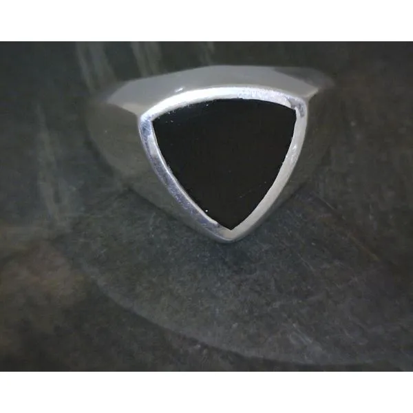 Ss Signet Triangle Tourmaline  Ring Vulcan's Forge LLC KANSAS CITY, MO