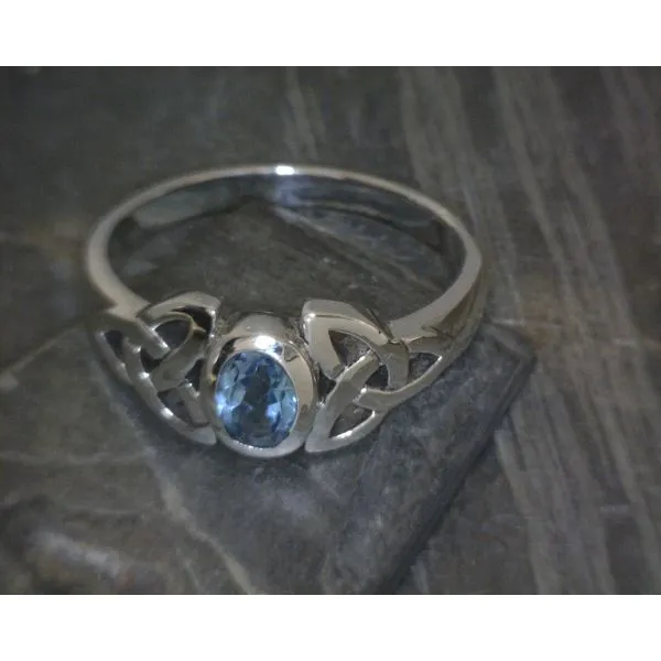 SS Blue Topaz W Celtic Accents Ring Vulcan's Forge LLC KANSAS CITY, MO