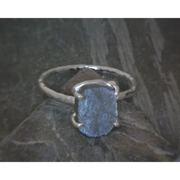 SS Hammer Band With Raw Labradorite Vulcan's Forge LLC KANSAS CITY, MO