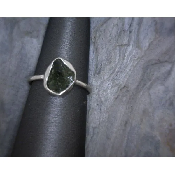 SS BZ Raw Green Tourmaline Ring Vulcan's Forge LLC KANSAS CITY, MO