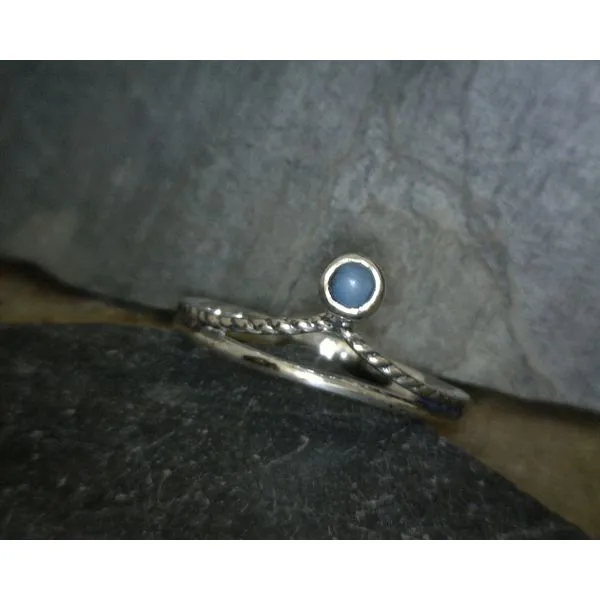 SS BZ Turquoise On Twisted peak Double Band Ring Vulcan's Forge LLC Kansas City, MO