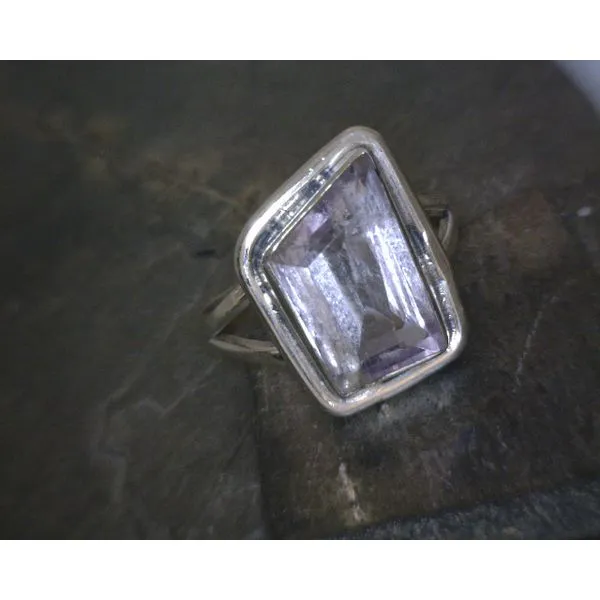 SS Bz Faceted Freeform Kunzite W Split Band Vulcan's Forge LLC KANSAS CITY, MO