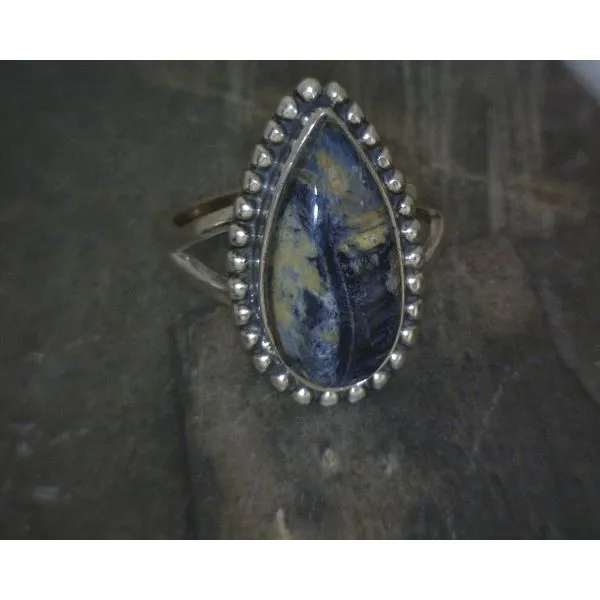Ss Pear Pietersite Split Band Ring Vulcan's Forge LLC KANSAS CITY, MO