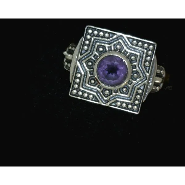SS Square design Amethyst ring Vulcan's Forge LLC KANSAS CITY, MO
