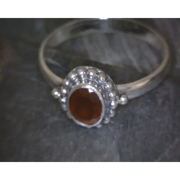 SS Bz Oval Labradorite W/ Bead Halo Detail RIng Vulcan's Forge LLC KANSAS CITY, MO