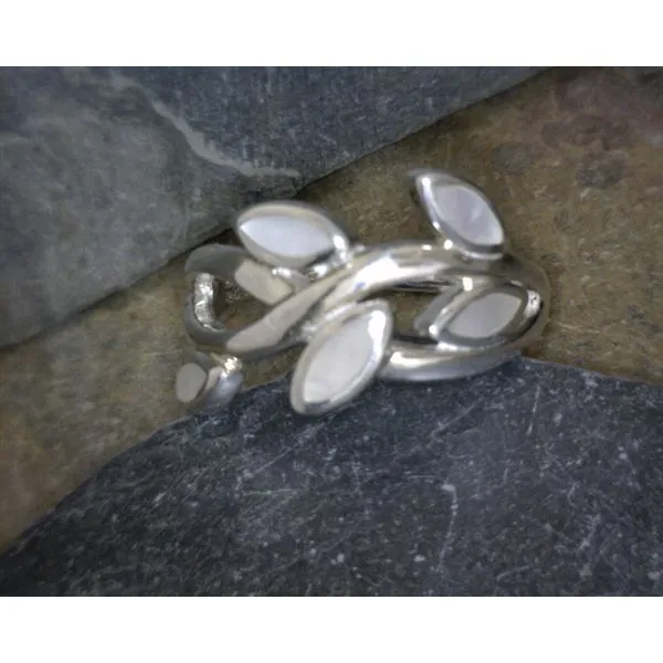 Sterling Ivy Cutout Ring with Mother of Pearl Leaves Vulcan's Forge LLC KANSAS CITY, MO