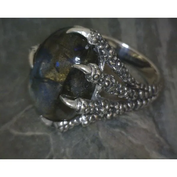 SS Labradorite Claw Ring Image 2 Vulcan's Forge LLC KANSAS CITY, MO