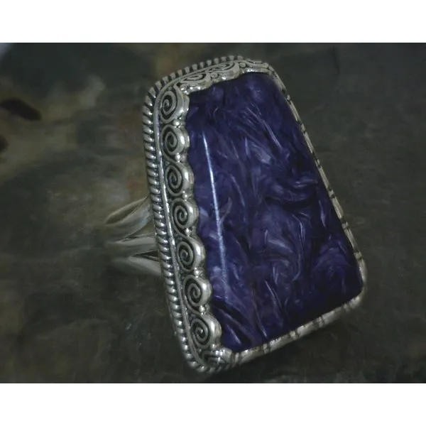SS Trapezoid Charoite Triple Band Ring 9 Vulcan's Forge LLC KANSAS CITY, MO