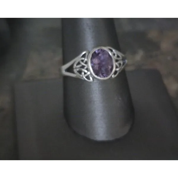 SS Celtic Trinity Oval Garnet Ring Vulcan's Forge LLC KANSAS CITY, MO