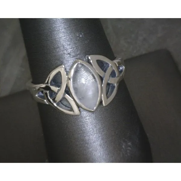 SS Celtic Knotwork Marquis Moonstone Ring Vulcan's Forge LLC KANSAS CITY, MO