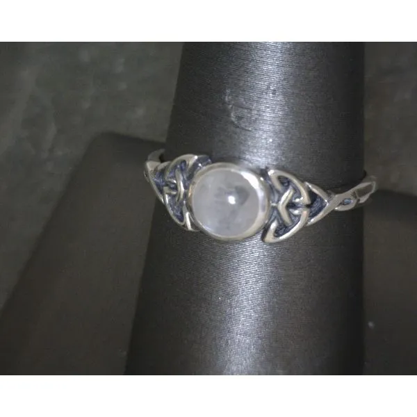 SS Celtic Knotwork Round Cab Moonstone Ring Vulcan's Forge LLC KANSAS CITY, MO
