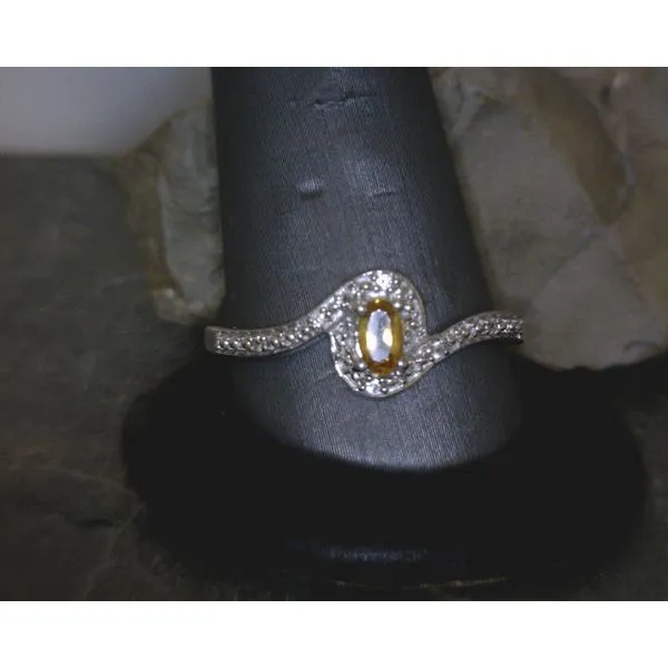 SS Oval Citrine and White Stone Bypass Ring Vulcan's Forge LLC KANSAS CITY, MO