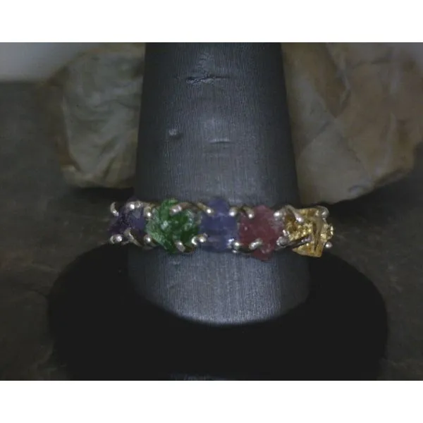 SS 5 Stone Rough Cut Multi Color Ring Vulcan's Forge LLC KANSAS CITY, MO