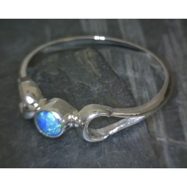 SS Cab Round Lab Opal Ring Vulcan's Forge LLC Kansas City, MO